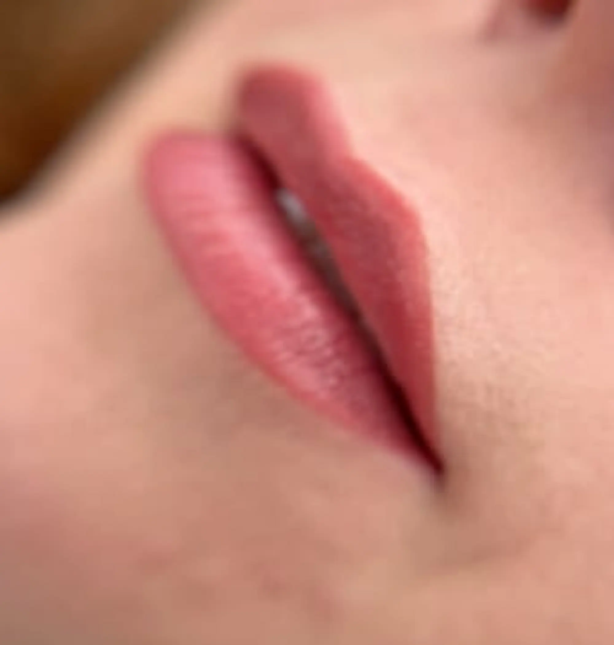 artist shaping vermilion border lips