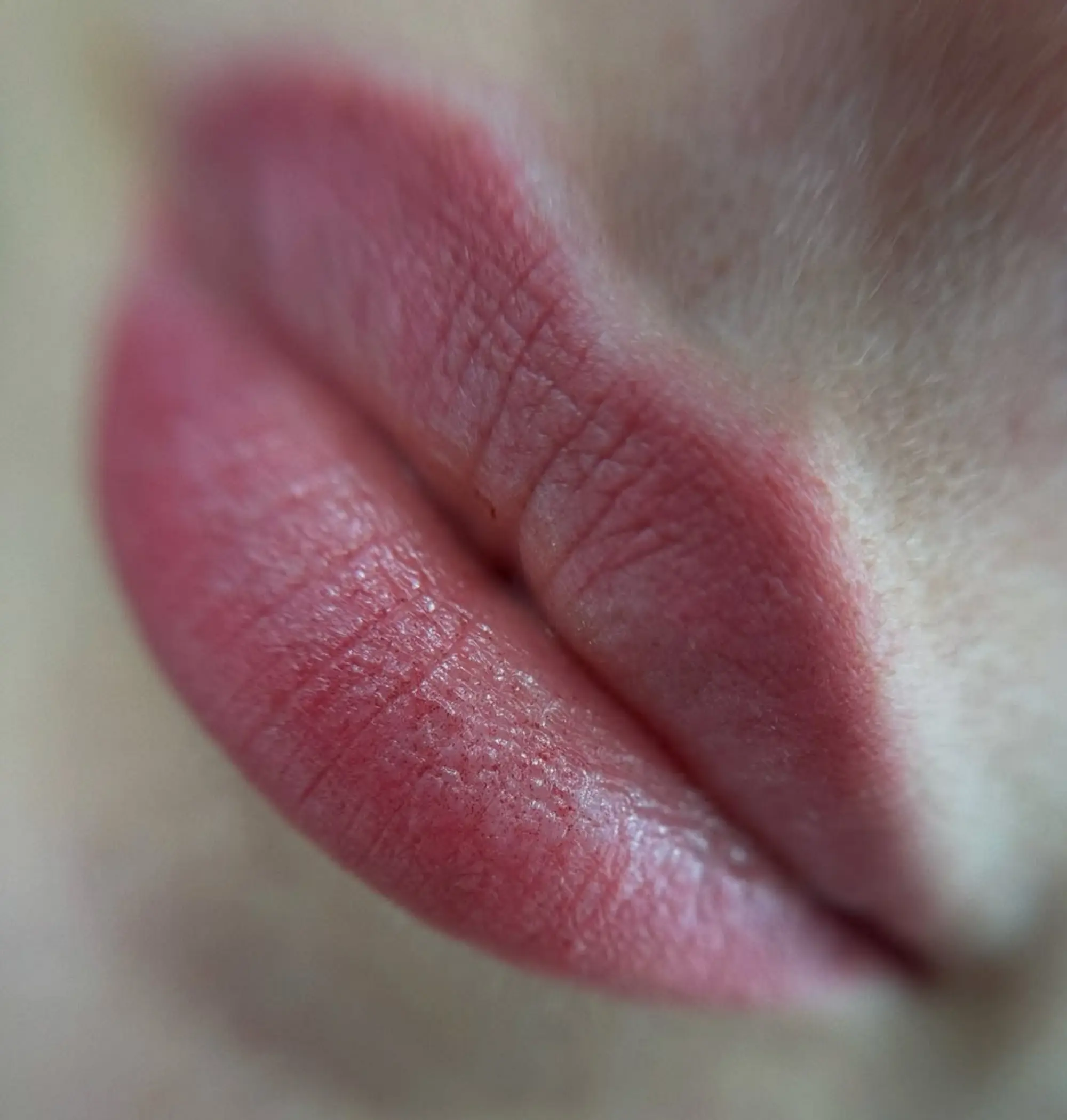 close up of vermilion border tattoo