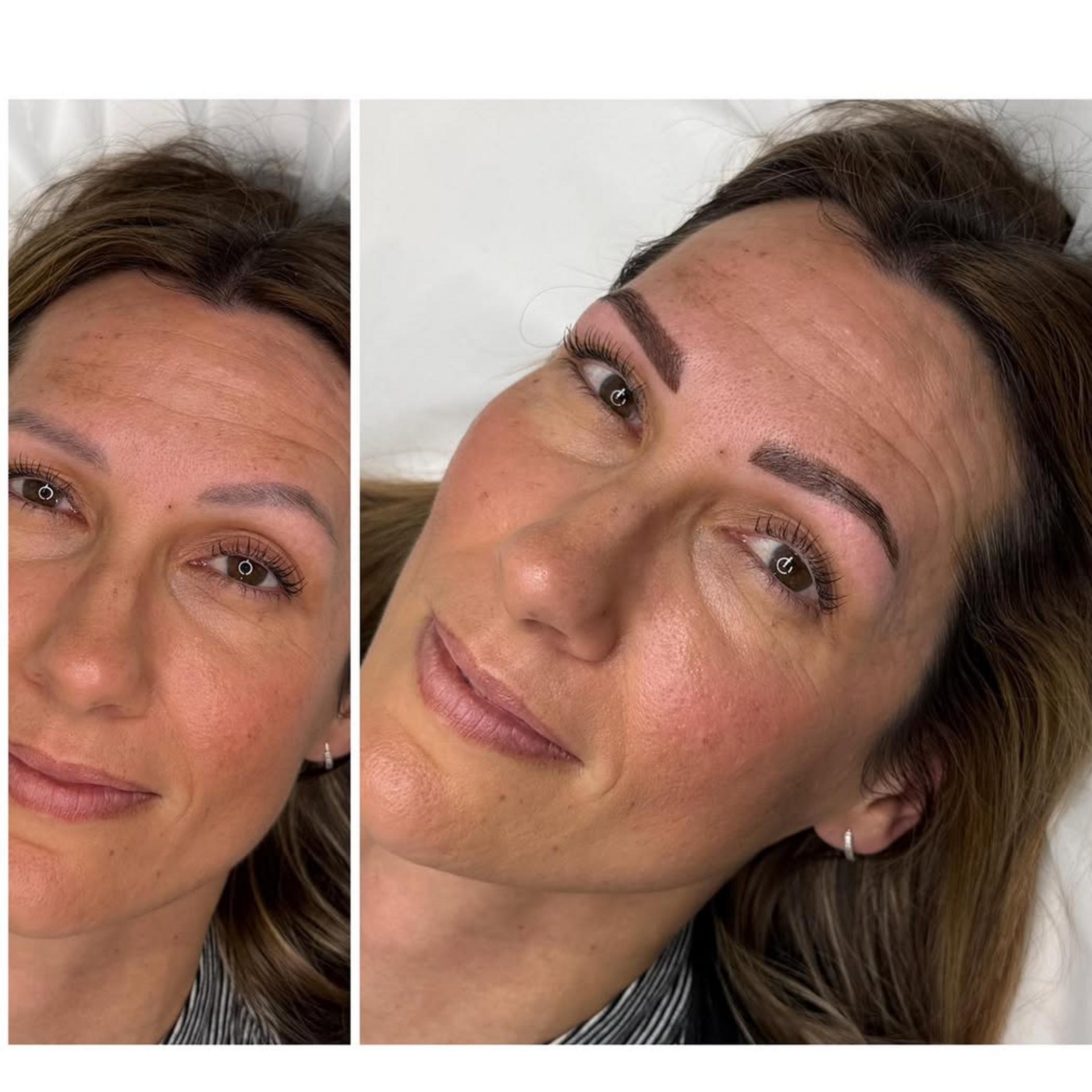 cosmetic brow tattoo process step by step