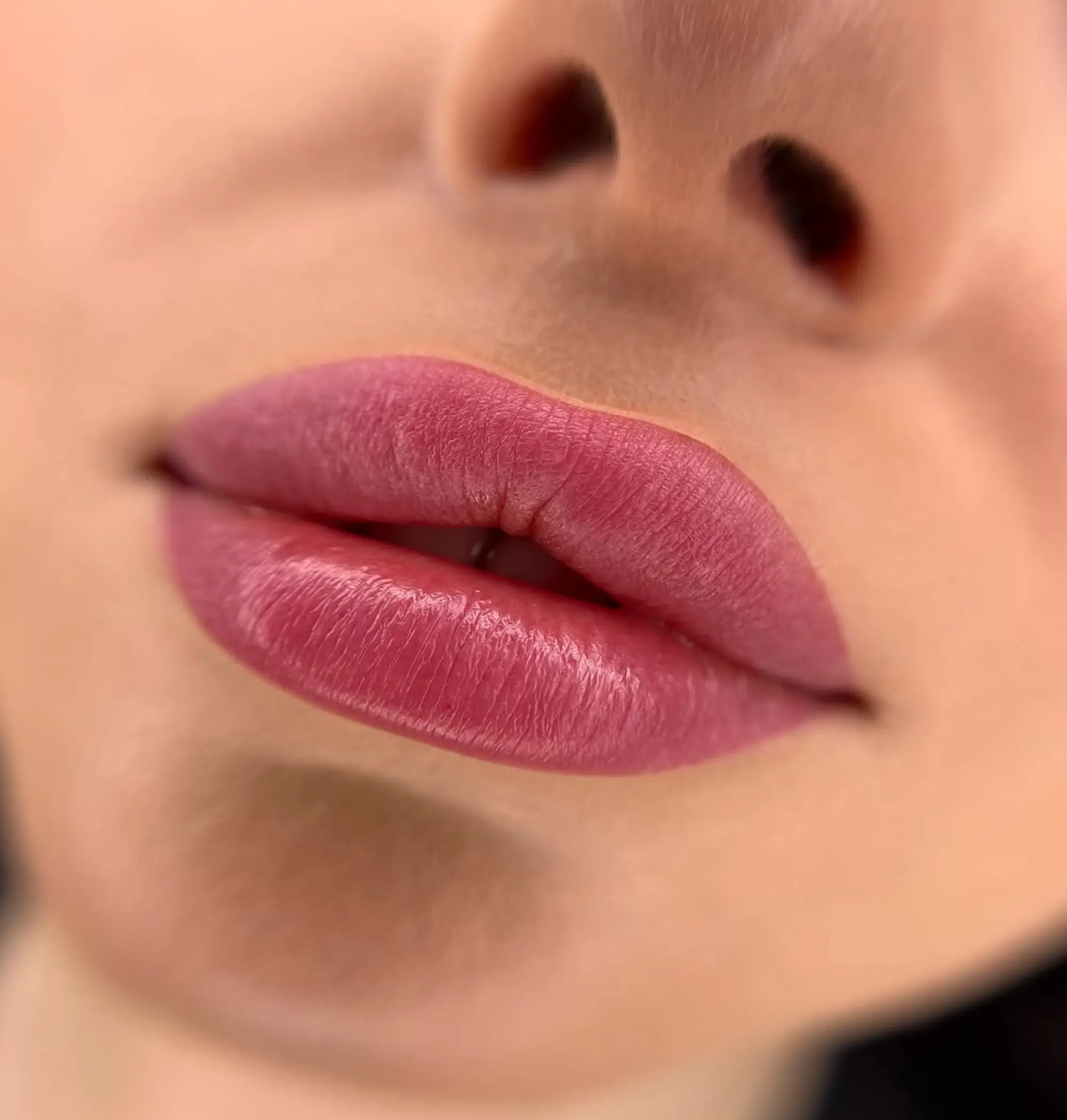 healed lip blush with natural undertones