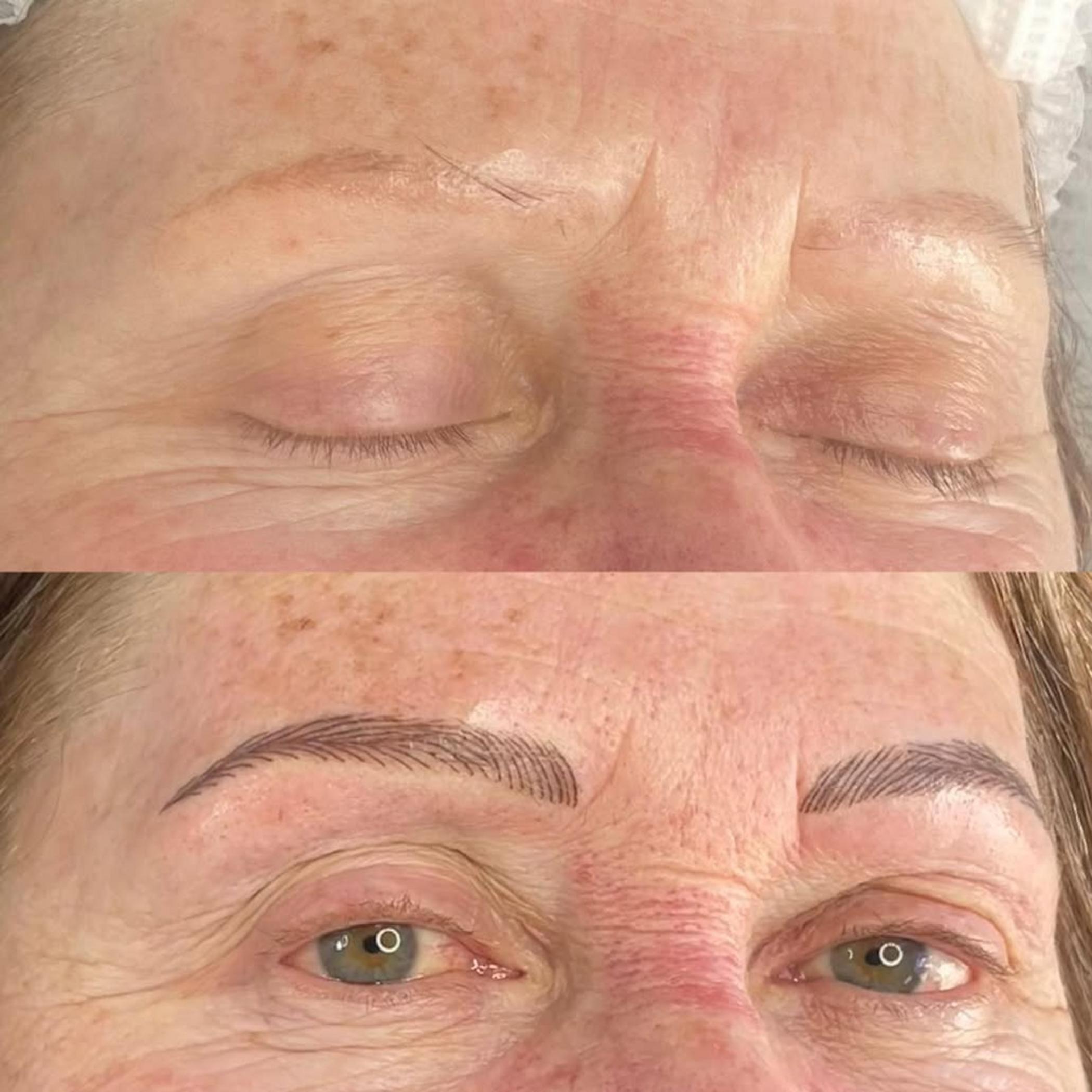 healing stages powder brows oily skin